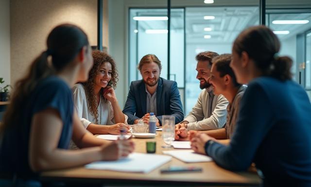 Equipos de trabajo colaborando en capacitación cultural